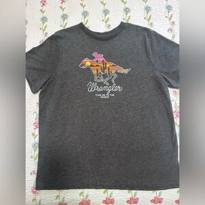 Wrangler Charcoal Tee with Vibrant Graphic